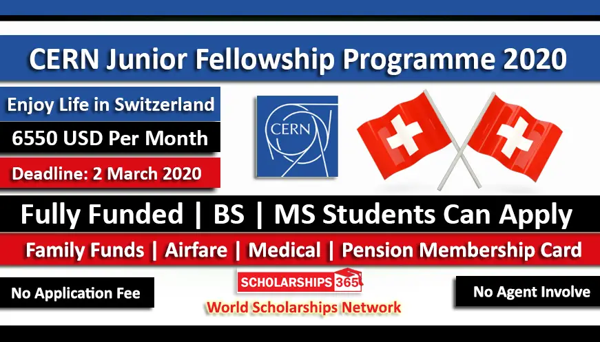 CERN Junior Fellowship Program 2020 Fully Funded in Geneva, Switzerland
