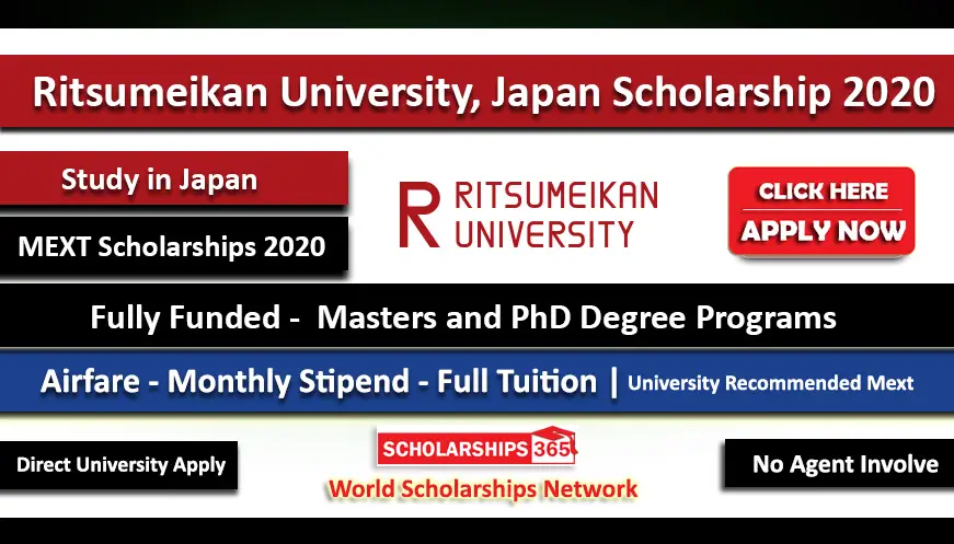 Ritsumeikan University Scholarship In Japan 2020 - Fully Funded - MEXT ...