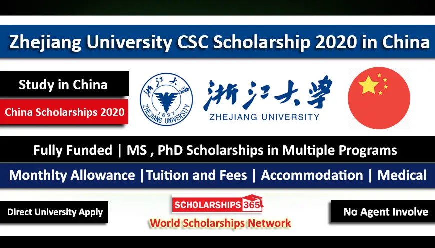 Zhejiang University Chinese Government Scholarship (CSC) 2020 - Fully Funded 