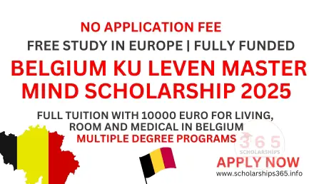 Belgium KU Leven Master Mind Scholarship 2025 [Fully Funded]