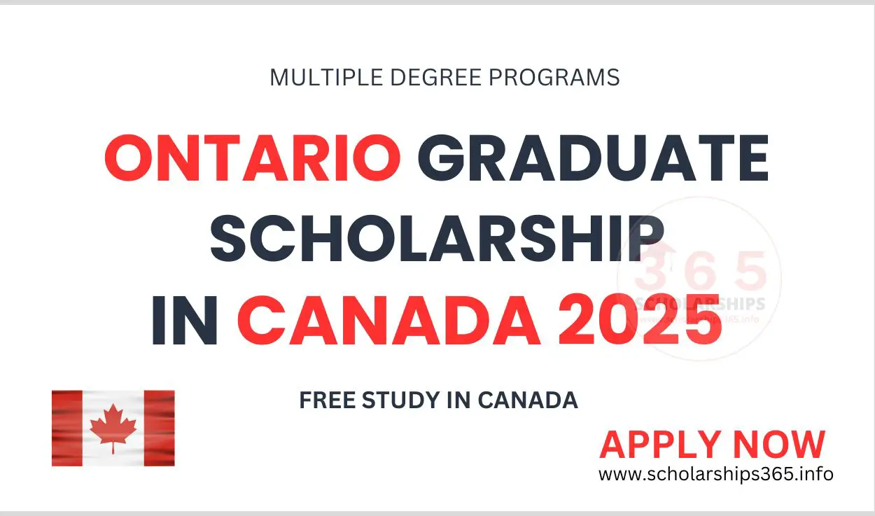 Ontario Graduate Scholarship in Canada 2025, Study in Canada