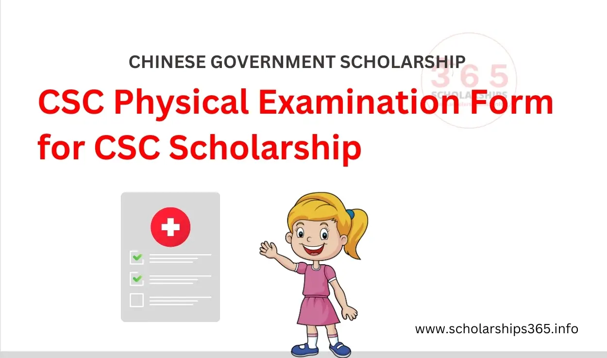 CSC Physical Examination Form for CSC Scholarship 2025 - Study in China