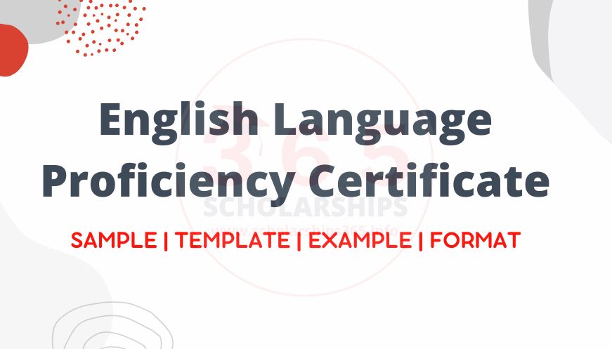 English Proficiency Certificate with Sample | Certificate of English Proficiency