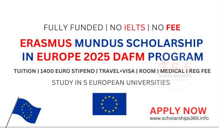 Erasmus Mundus Scholarship in Europe 2025 DAFM Fully Funded