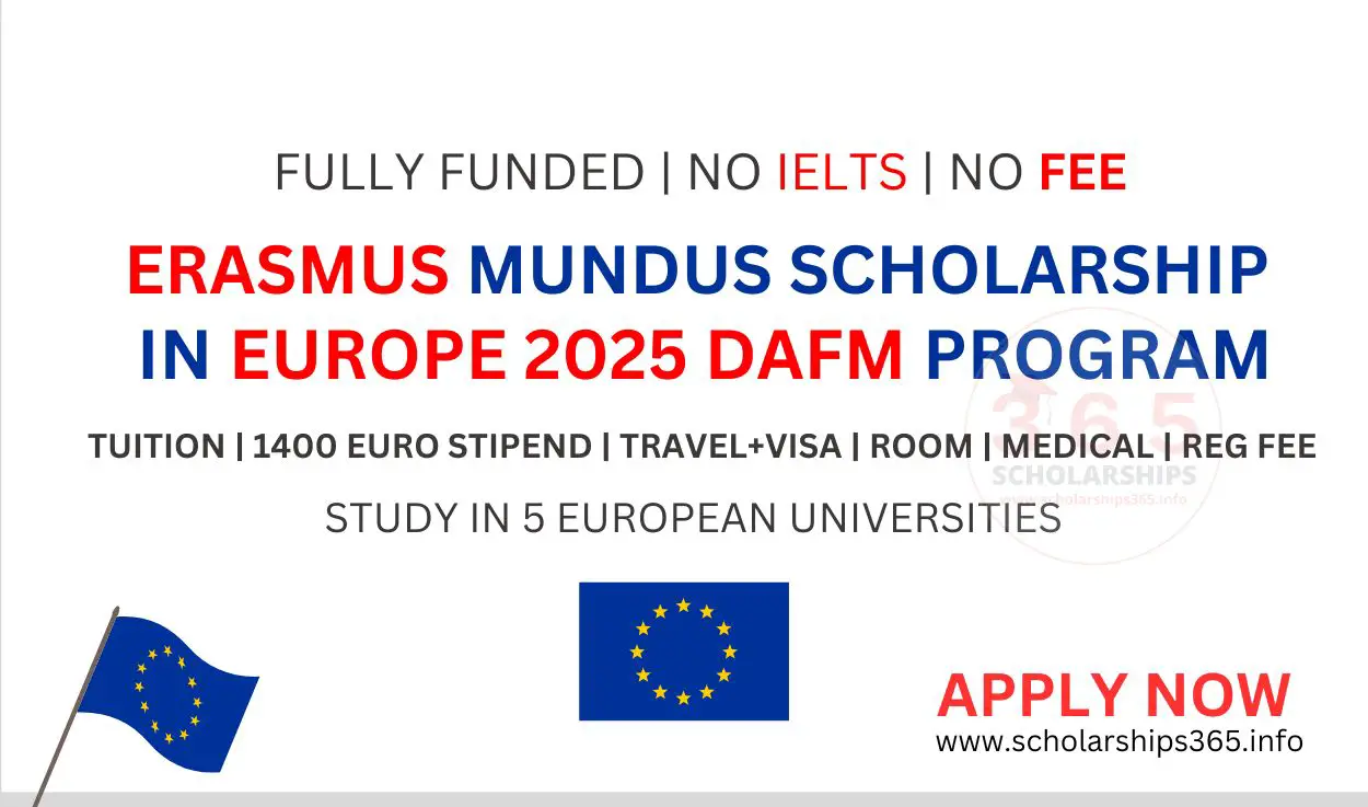 Erasmus Mundus Scholarship in Europe 2025 DAFM Program [Fully Fudned]