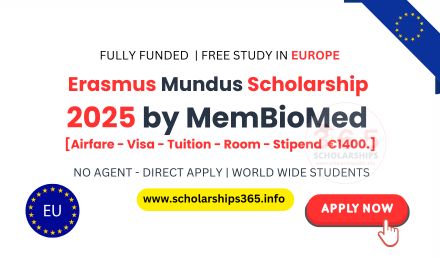 Erasmus Mundus Scholarship 2025 by MemBioMed Program