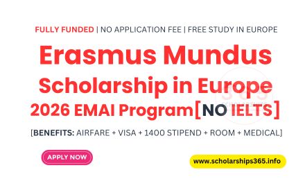 Erasmus Mundus Scholarship in Europe 2026 | Fully Funded