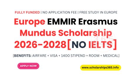 Europe EMMIR Erasmus Mundus Scholarship 2026 Fully Funded