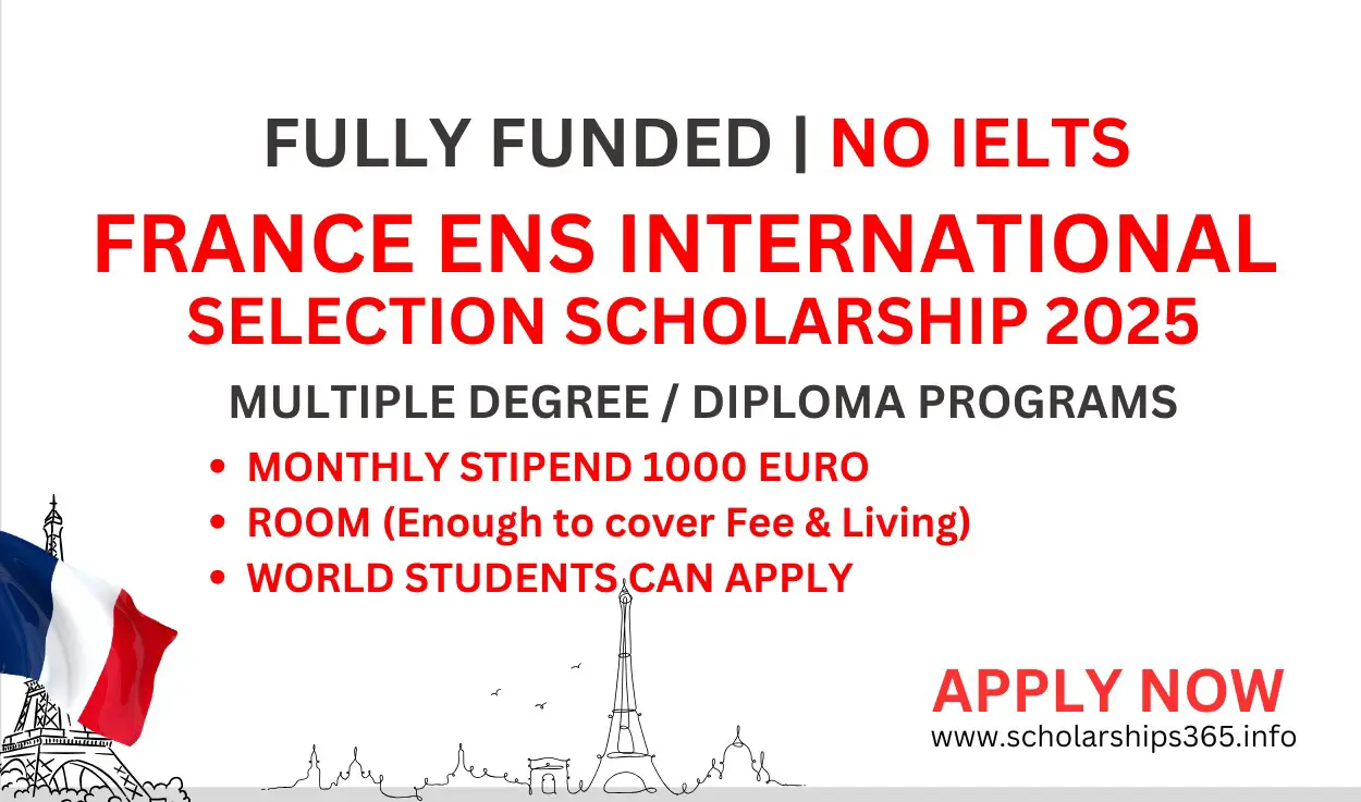 France ENS International Selection Scholarship 2025 [Fully Funded Scholarship]