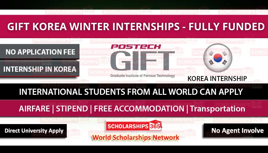 GIFT Internship in South Korea 2022 | Fully Funded | Internship in South Korea