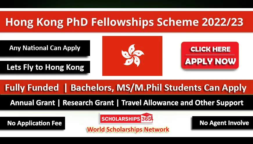 Hong Kong PhD Fellowship Scheme Program 2022-23  | Fully Funded Fellowships