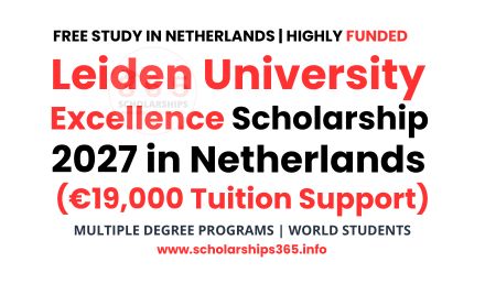 Leiden University Excellence Scholarship 2027 in Netherlands