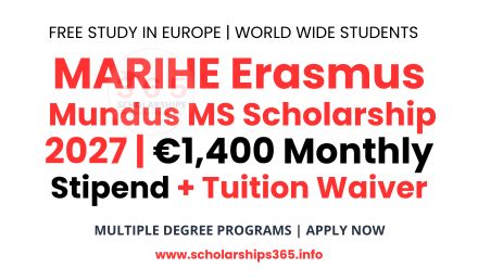 MARIHE Erasmus Mundus MS Scholarship 2027 | €1,400 Stipend