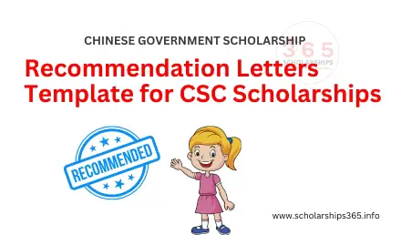 Recommendation Letters Template for CSC Scholarships 2025