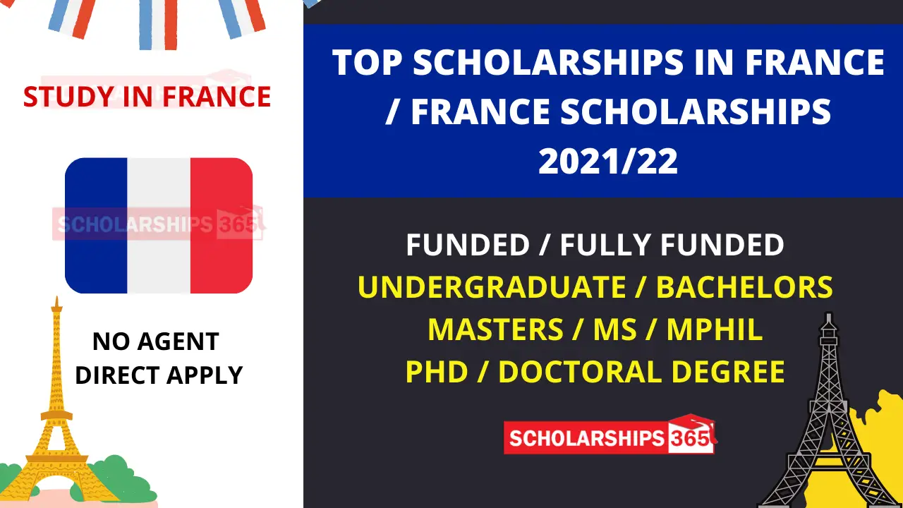 Scholarships in France 2021/2022 | Study in France | Funded / Fully Funded  Scholarships