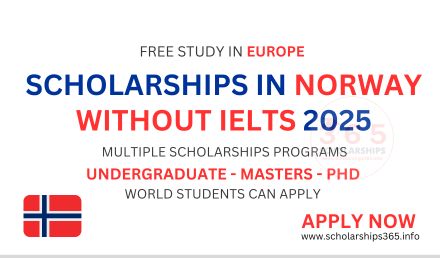 Scholarships in Norway 2025 without IELTS | Study in Norway