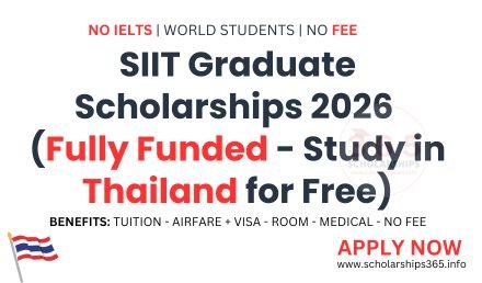 SIIT Graduate Scholarships 2026 in Thailand [Fully Funded]