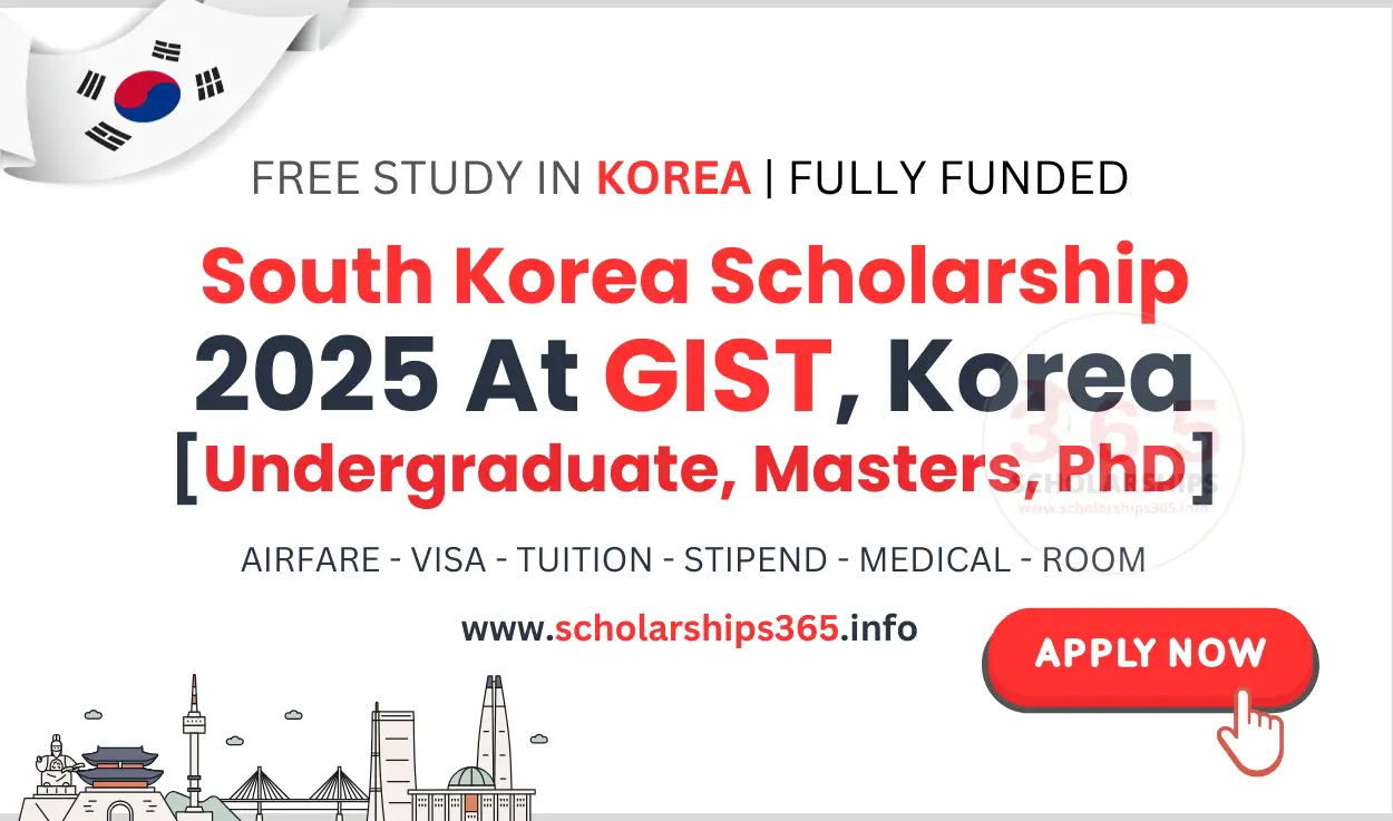 South Korea Scholarship 2025 at GIST [Undergraduate, Masters, PhD]