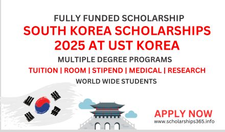 South Korea Scholarships 2025-2026 at UST [Fully Funded]