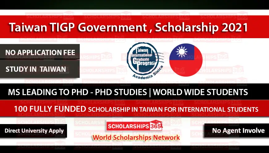 Taiwan International Graduate Program 2021 Scholarship in Taiwan - Fully Funded