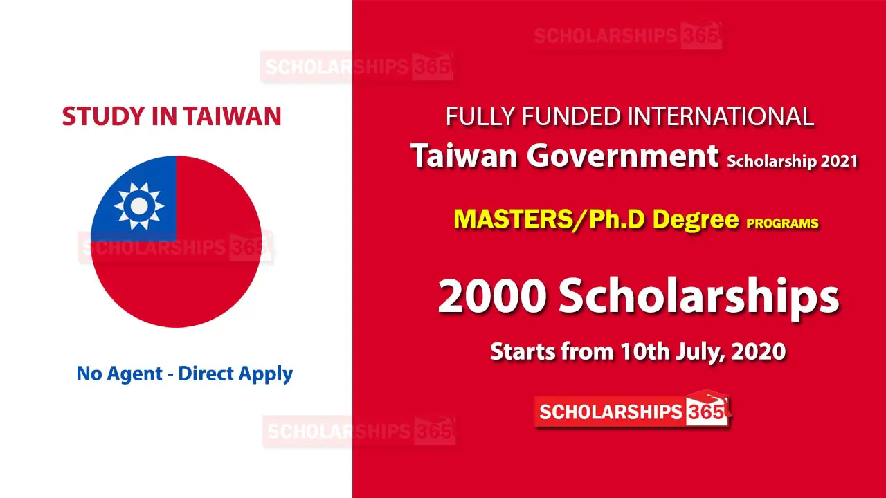 Taiwan Scholarships 2021 for International Students - Fully Funded