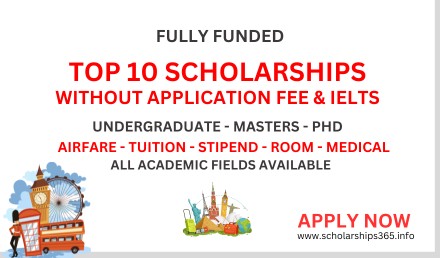 Top 10 Scholarships Without Application Fee & IELTS for 2025
