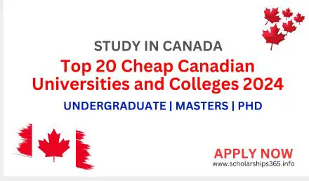 Top 20 Cheap Canadian universities and colleges 2024-2025