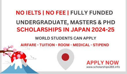 Undergraduate, Masters and PhD Scholarships in Japan 2024-25