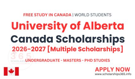 University of Alberta Canada Scholarships 2026-2027