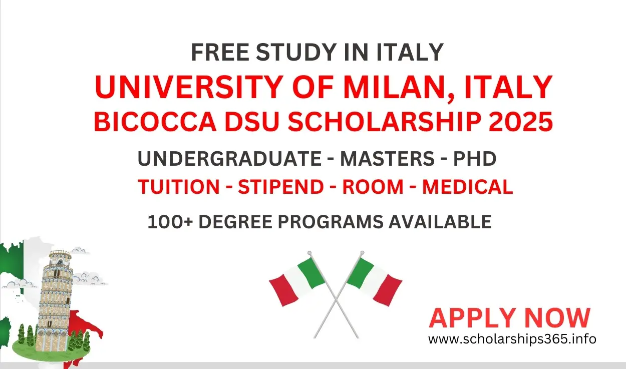 University of Milan, Italy Bicocca DSU Scholarship 2024-2025 [Free Study in Italy]