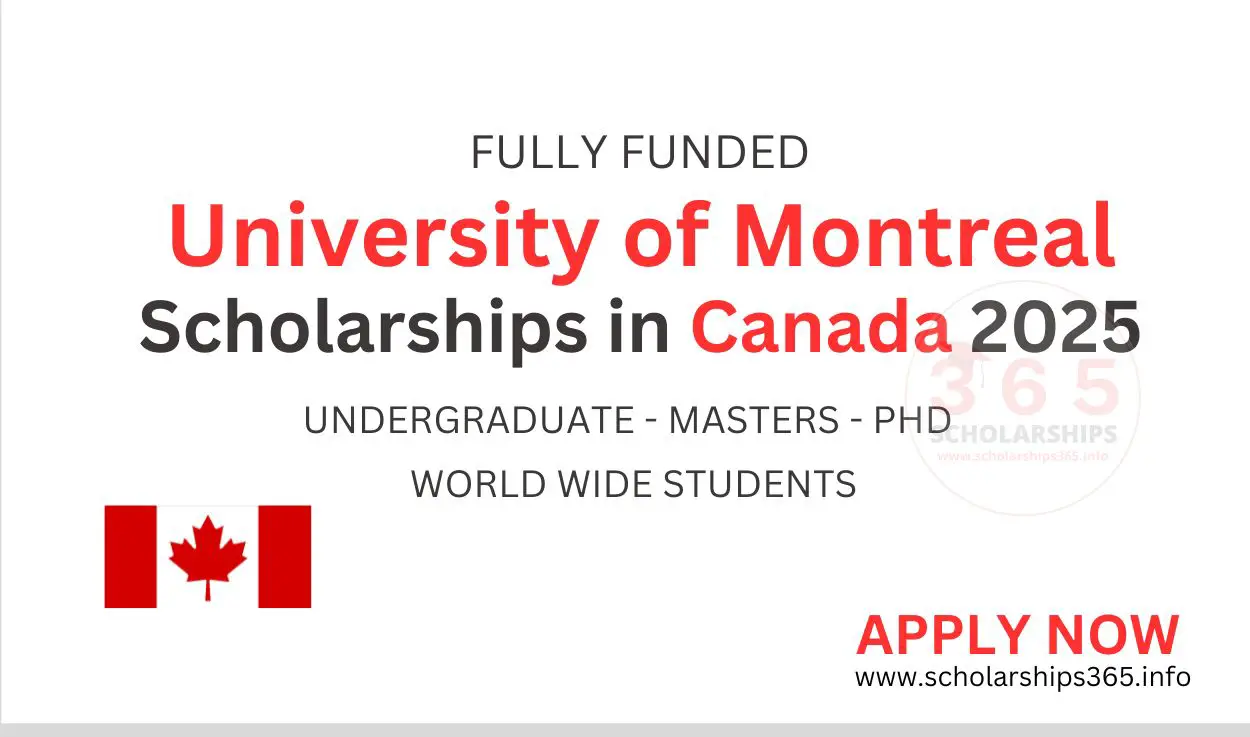 University of Montreal Canada Scholarships 2025-2026 | [Fully Funded Scholarships]