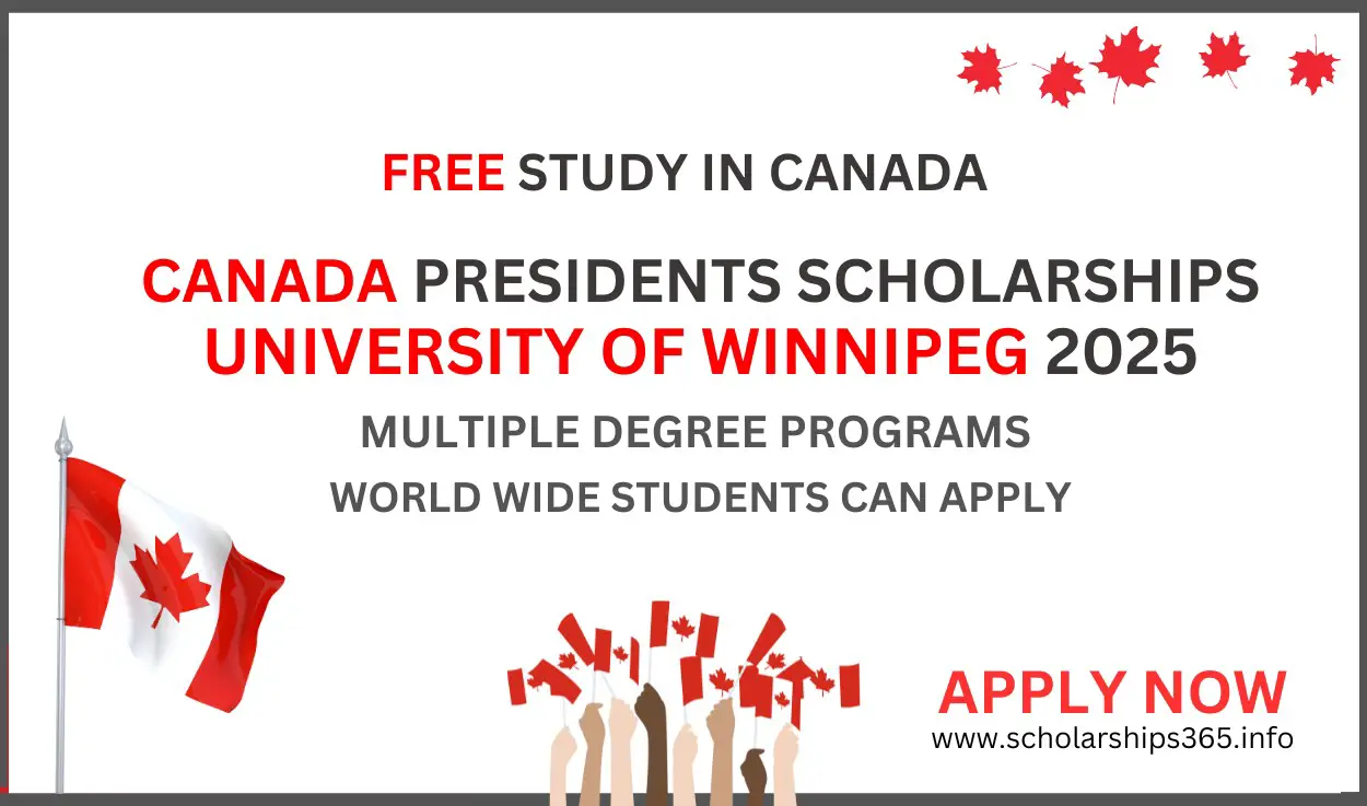 Canada Presidents Scholarship 2025 at University of Winnipeg, Canada