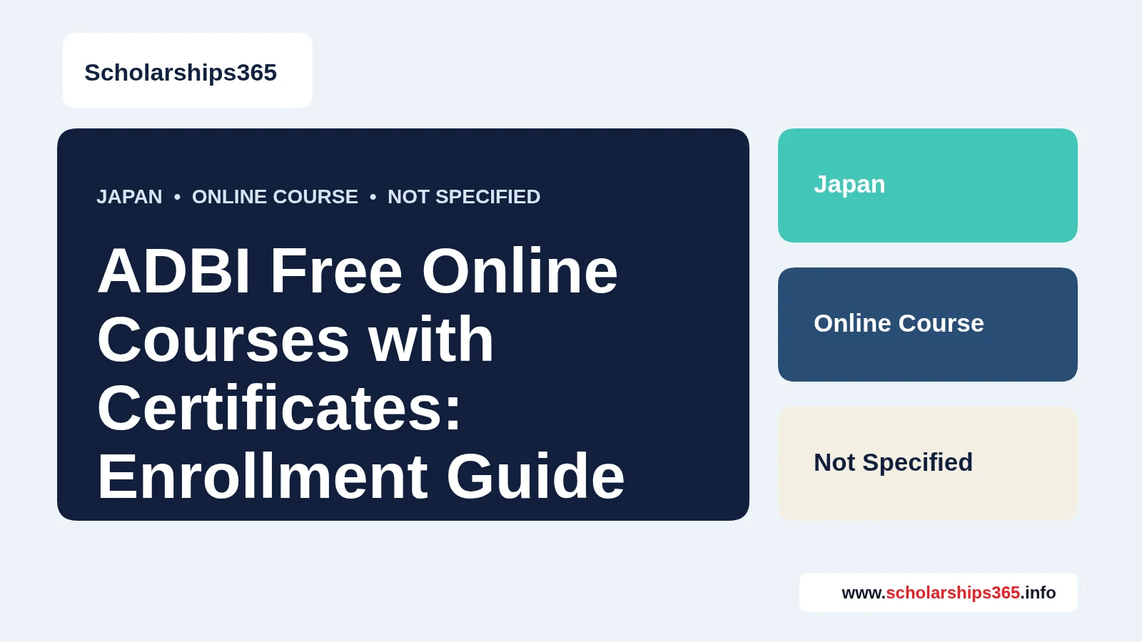 ADBI free online courses featured graphic about development learning and completion certificates