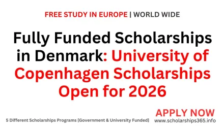 Fully Funded Scholarships in Denmark: University of Copenhagen Scholarships Open for 2026