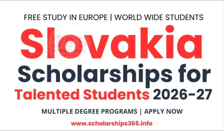Slovakia Scholarships for Talented Students 2026-27 | Study in Europe