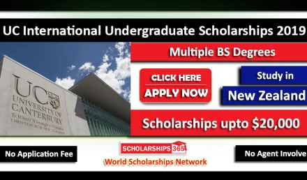 UC International Undergraduate Scholarships 2019 for International Students