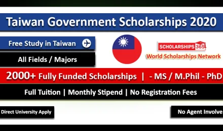 Taiwan Scholarships 2020-2021 for International Students - Fully Funded