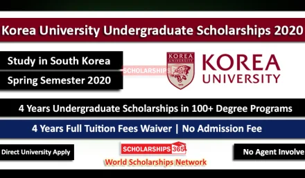 Korea University International Undergraduate Scholarships 2020 - Spring Semester