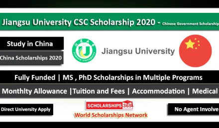 Jiangsu University CSC Scholarship 2020 - Chinese Government Scholarship - Masters & PhD