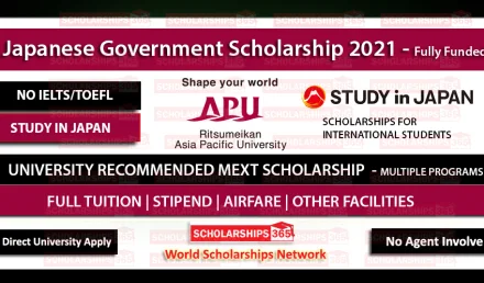 Asia Pacific University Japan MEXT UR Scholarships 2021 - Fully Funded