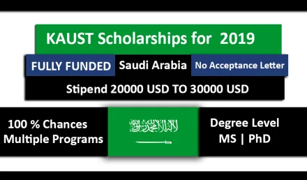 KAUST Saudi Arabia Scholarships 2019-2020 Fully Funded