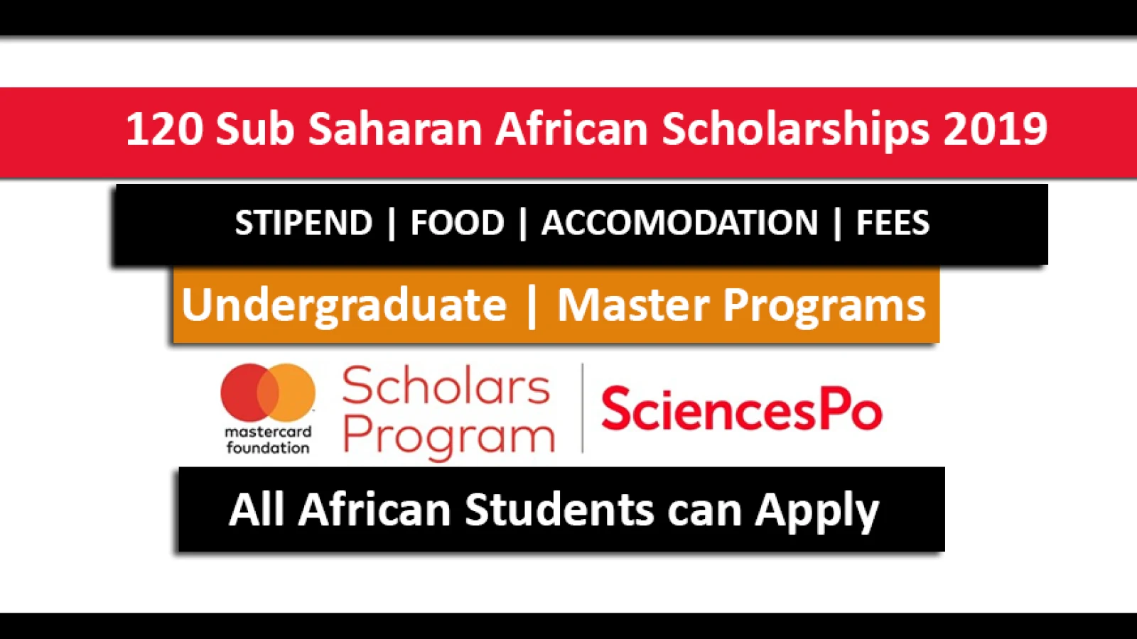 120 Sub Saharan African Scholarships 2019 at Science Po in France