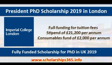 President PhD Scholarship 2019 at The Imperial College London