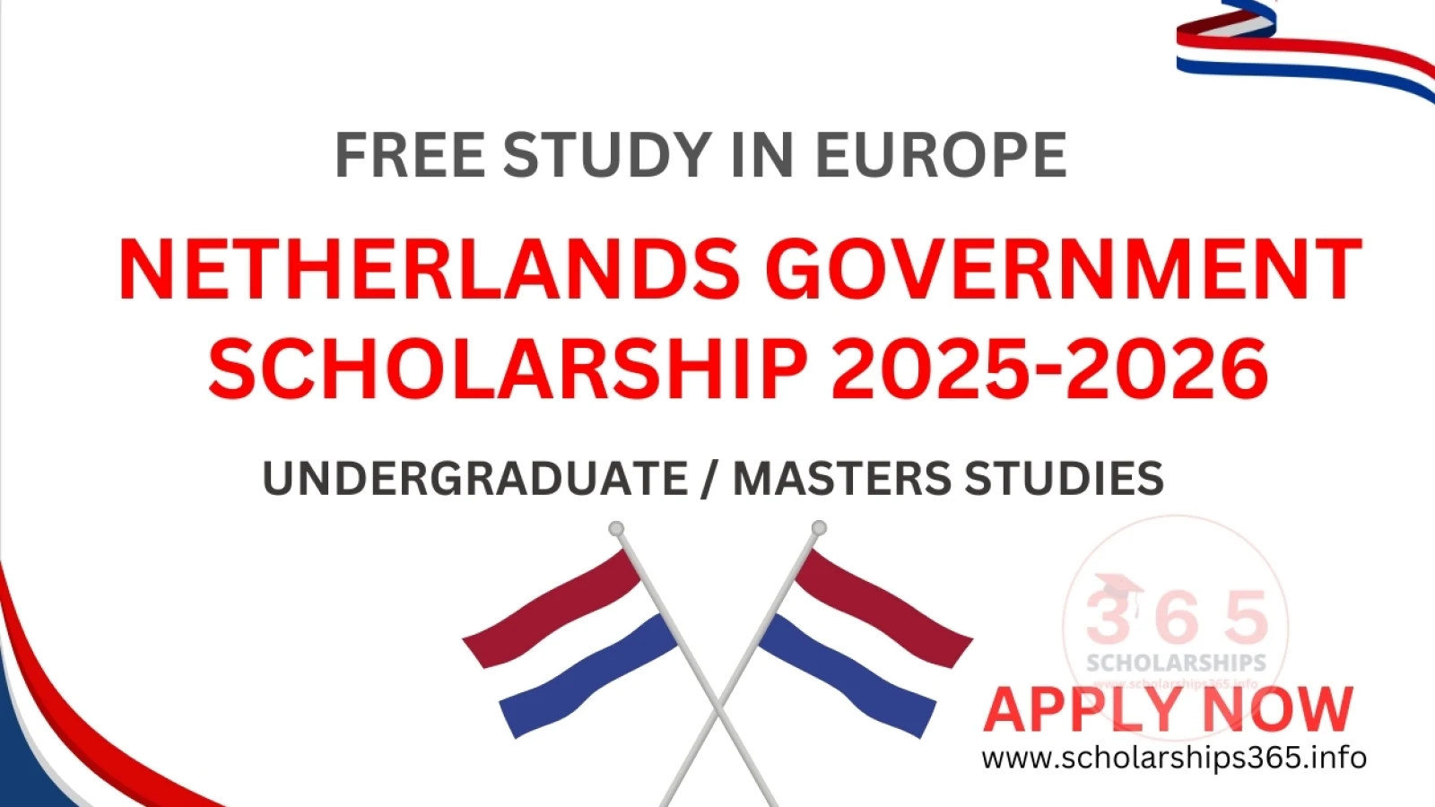 Netherlands Government Scholarship 2025-2026 | NL Scholarship Program
