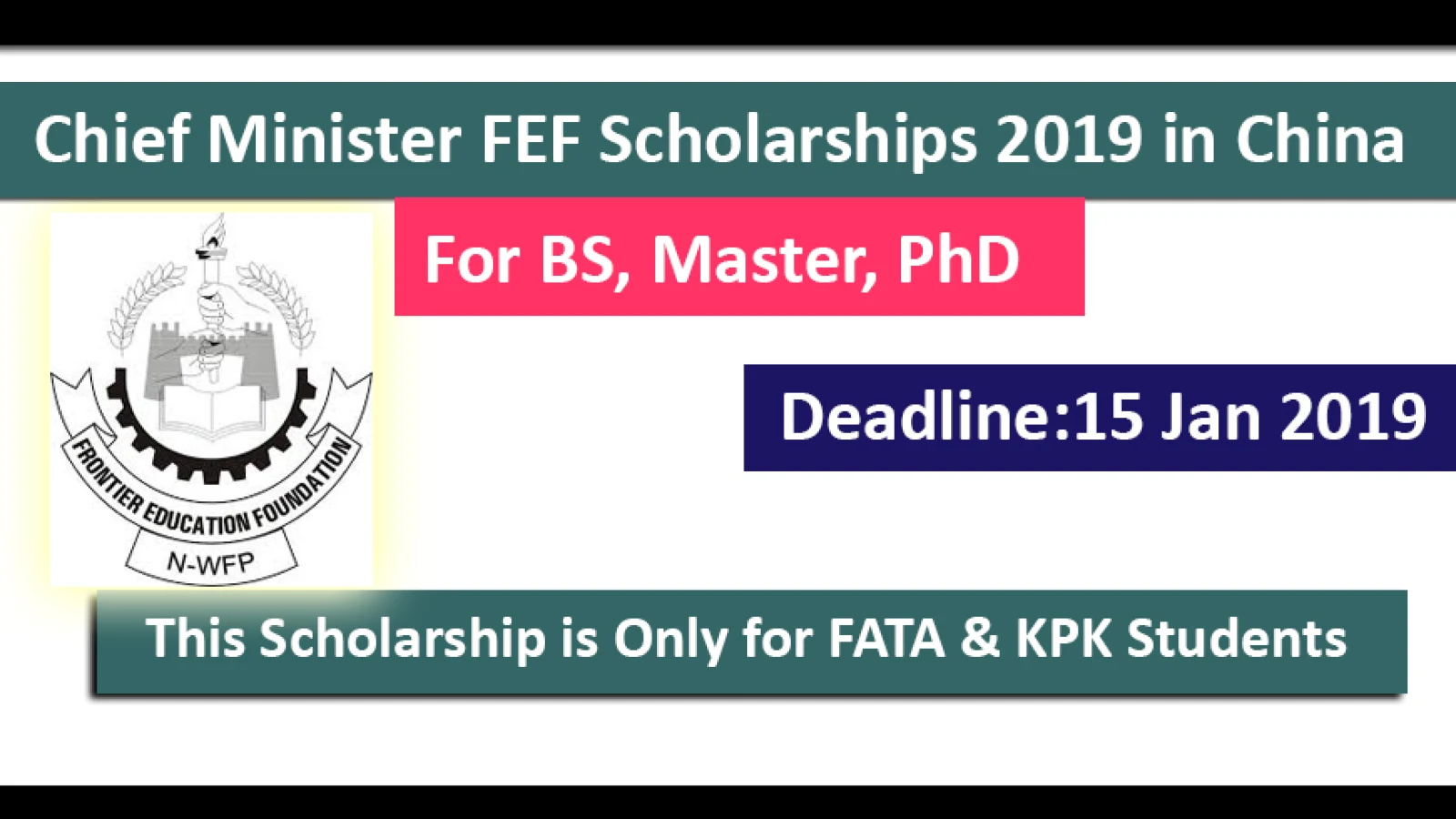 Chief Minister Scholarship 2019 in China For BS, MS & PHD